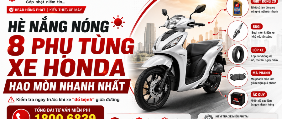 8 Phụ Tùng Hao Mòn Nhanh Nhất Mùa Nắng Nóng — Kiểm Tra Ngay Trước Khi Quá Muộn