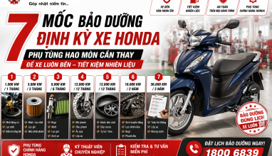 7 Mốc Bảo Dưỡng Định Kỳ Xe Honda — Phụ Tùng Hao Mòn Cần Thay Để Xe Luôn Bền, Tiết Kiệm Nhiên Liệu