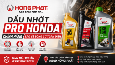 Dầu Nhớt Pro Honda Chính Hãng – Giải Pháp Bảo Vệ Động Cơ Toàn Diện Tại HEAD Hồng Phát