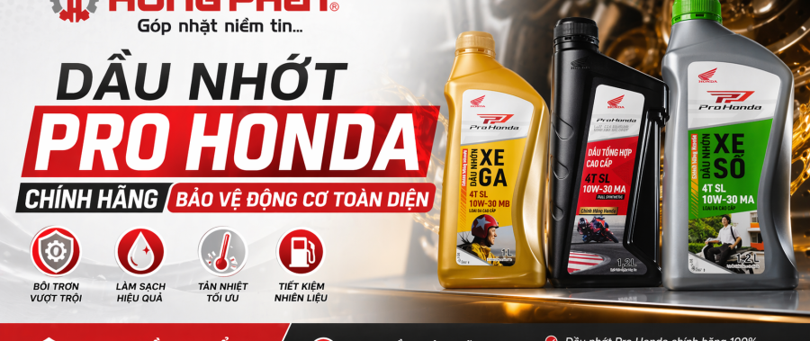 Dầu Nhớt Pro Honda Chính Hãng – Giải Pháp Bảo Vệ Động Cơ Toàn Diện Tại HEAD Hồng Phát